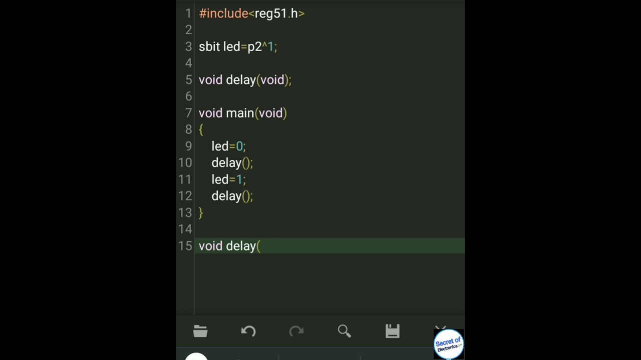 LED Bilinking Program in Embedded C