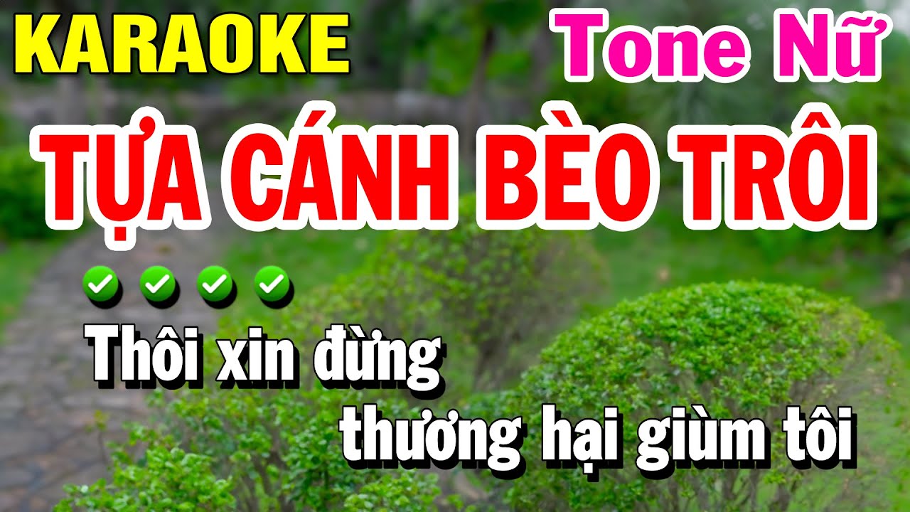 Tựa Cánh Bèo Trôi Karaoke Nữ - Huỳnh Lê 🎤