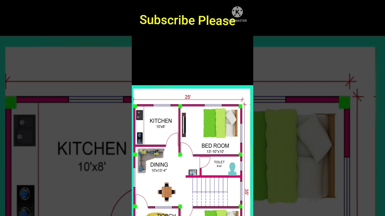 25x35 North Face Vastu Home Plan ๐ก
