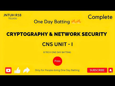 CNS UNIT - 1 | Security Concepts, Encryption, Decryption, Cryptography, Hill Cipher |JNTUH #r18 #r22