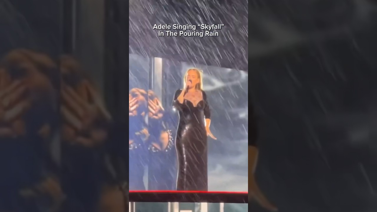 Adele Performs 'Skyfall' in the Rain