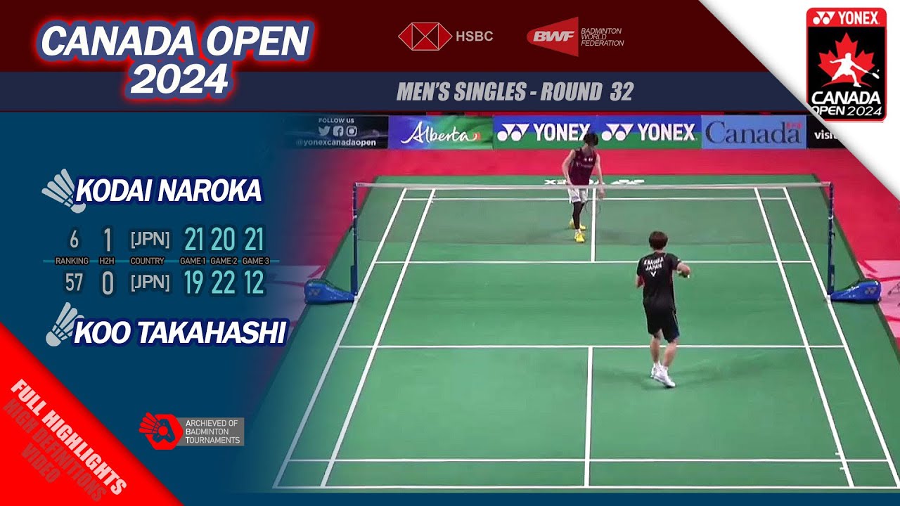 Canada Open 2024 | Kodai Naraoka vs Koo Takahashi | R32 MS Full highlights
