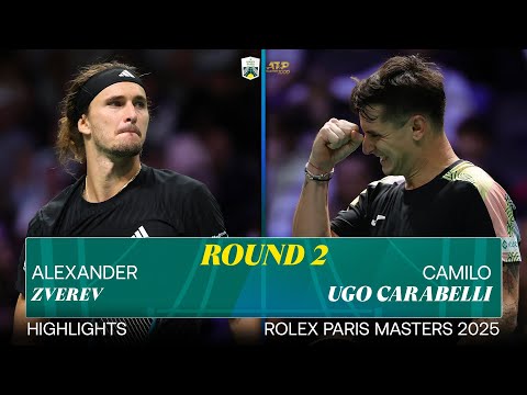 Alexander Zverev vs Camilo Ugo Carabelli R2 highlights | Rolex Paris Masters