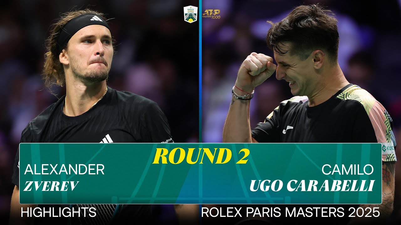 Alex Zverev vs Camilo Ugo Carabelli | Exciting R2 Highlights at Rolex Paris Masters 🎾