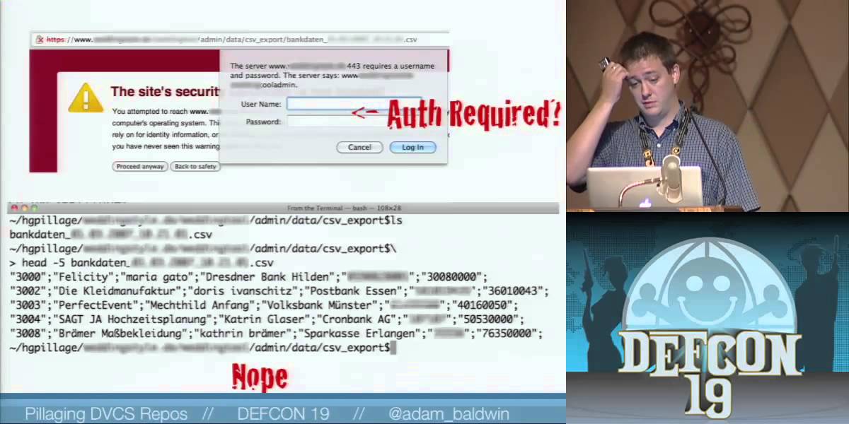 DEF CON 19: Adam Baldwin Reveals How to Exploit and Profit from DVCS Repositories ๐