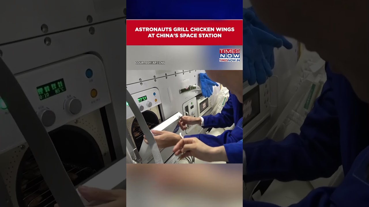 Watch: Chinese Astronauts Freshly Grill Chicken Wings In An Oven On Chinese Space Station #shorts