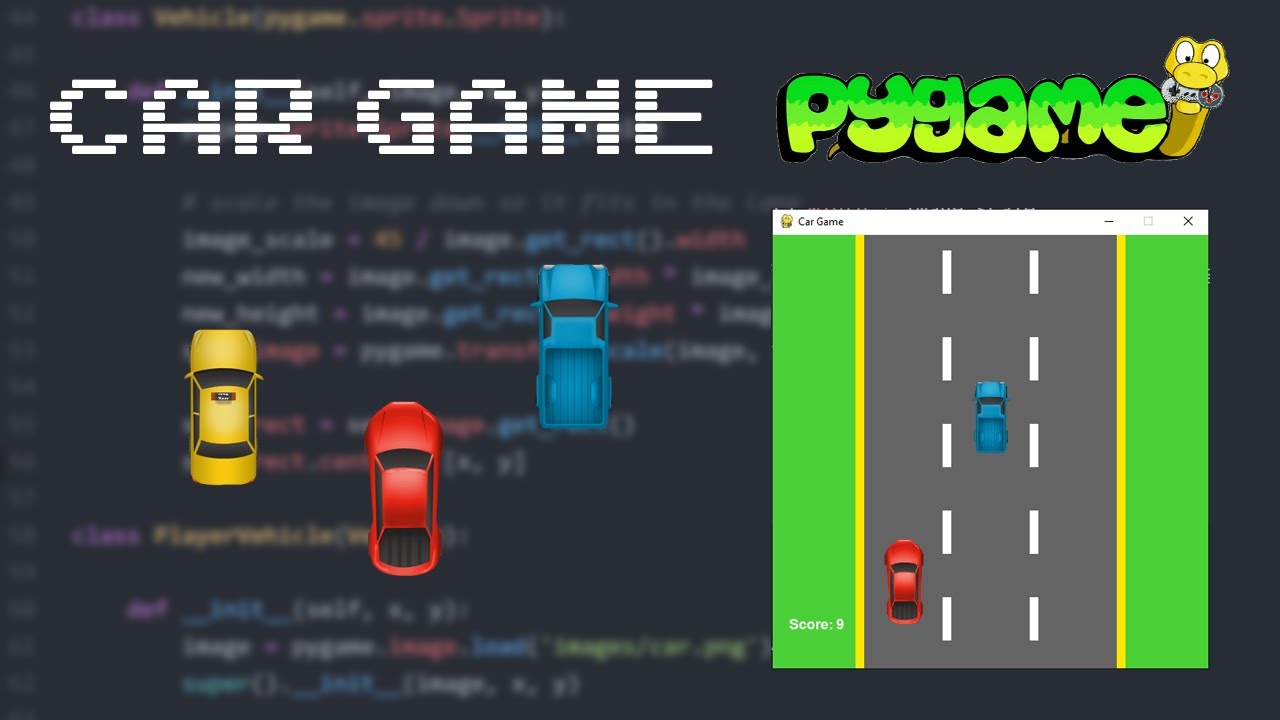 ASMR Python Car Game with Pygame 🚗