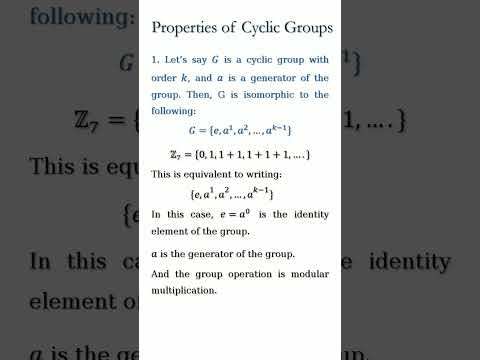 Properties Of A Cyclic Group
