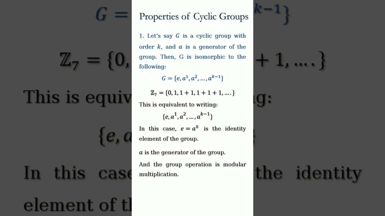 Understanding Cyclic Groups in Abstract Algebra 📚