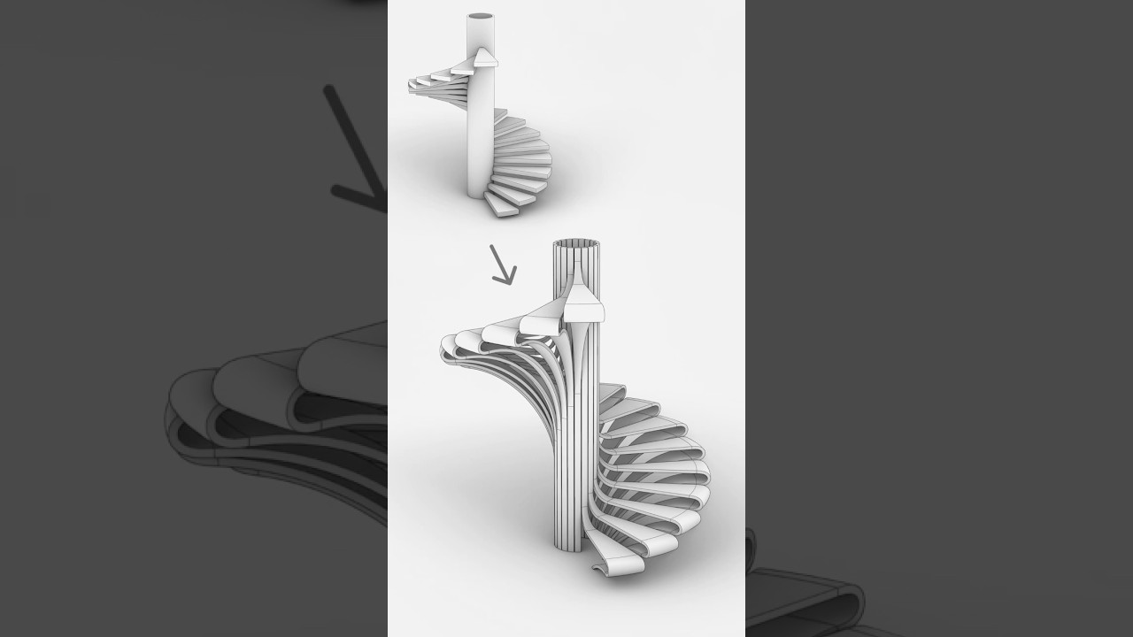Rhino 3D Spiral Staircase Modeling Tutorial π