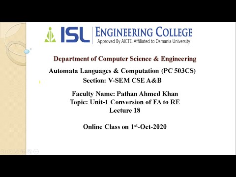 Conversion of FINITE AUTOMATA (FA) to REGULAR EXPRESSION (RE)
