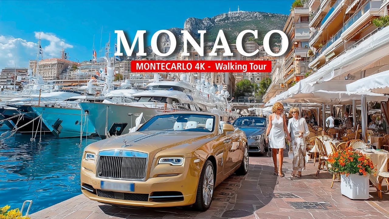 Monaco Walking Tour 🇲🇨 | Luxury Yachts & Supercars