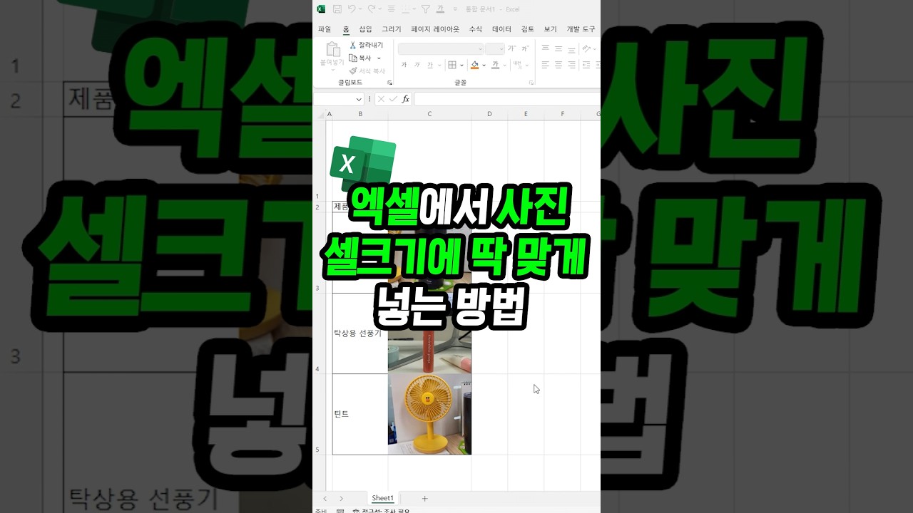 셀에 딱 맞는 이미지 넣기 꿀팁! 🎯