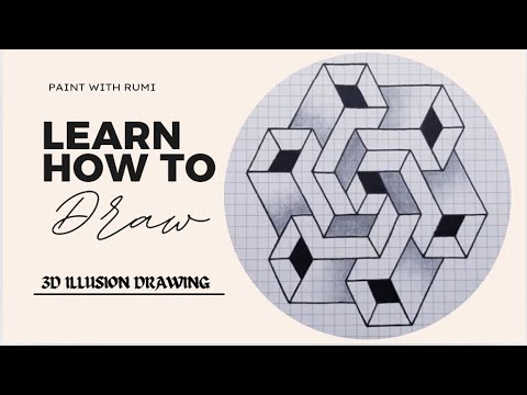 Simple 3D Illusion Drawing on Graph Paper ✏️