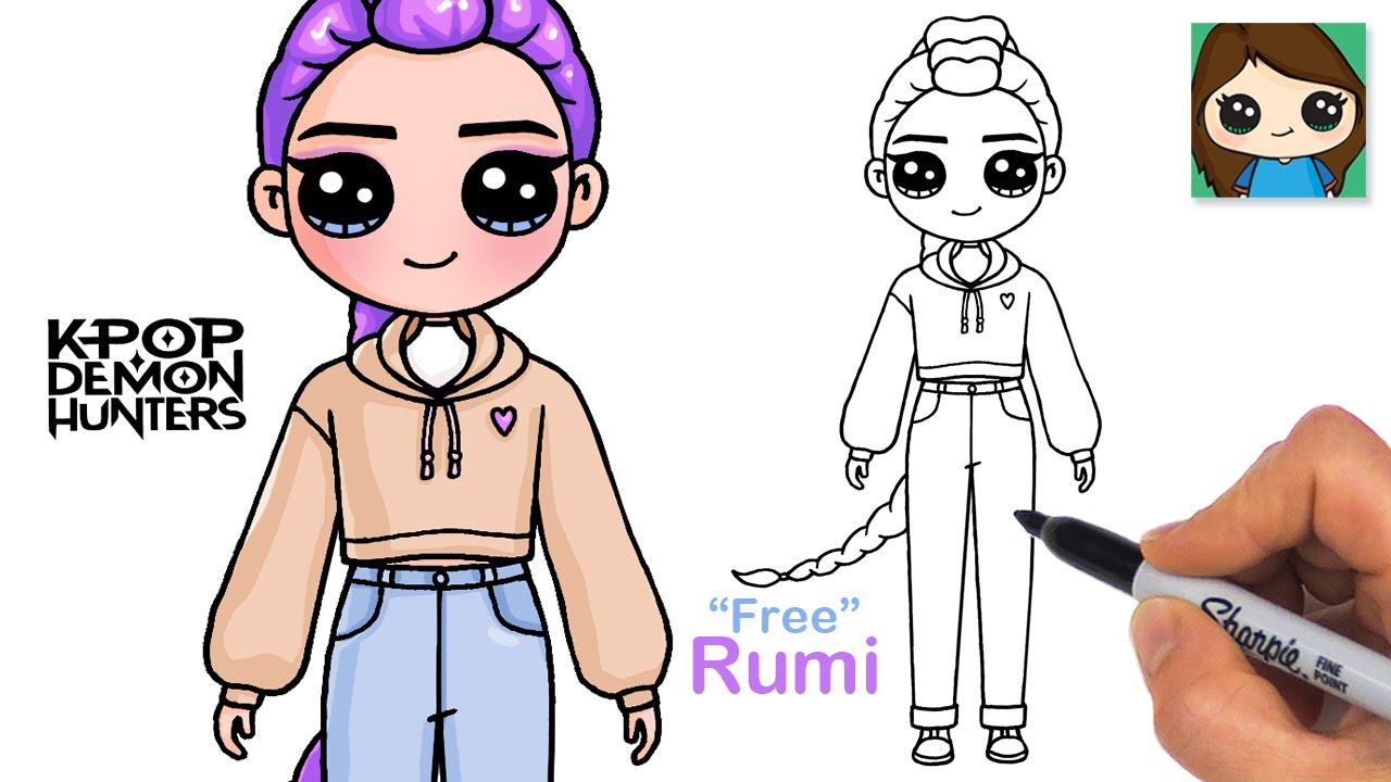 How to Draw Rumi from KPop Demon Hunters in Her 'Free' Outfit