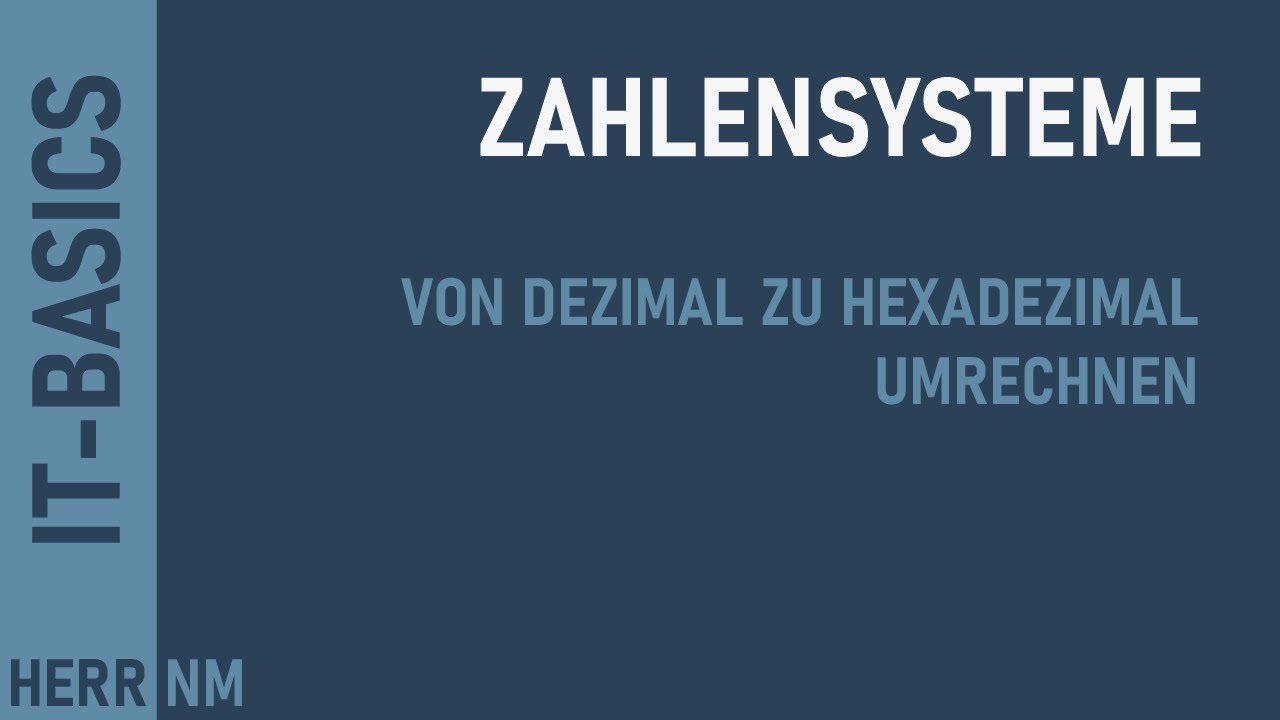 Umrechnung von Dezimal zu Hexadezimal