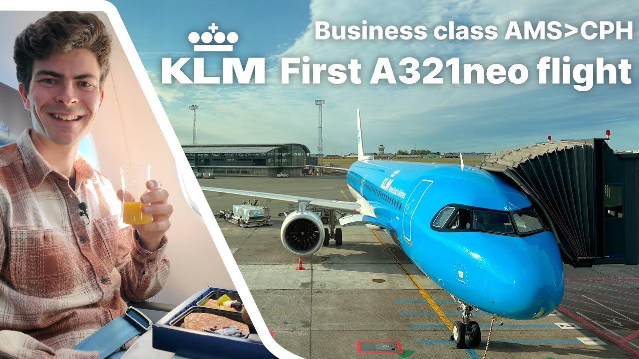 KLM Business Class Inaugural Flight on the NEW Airbus A321neo | Full Review