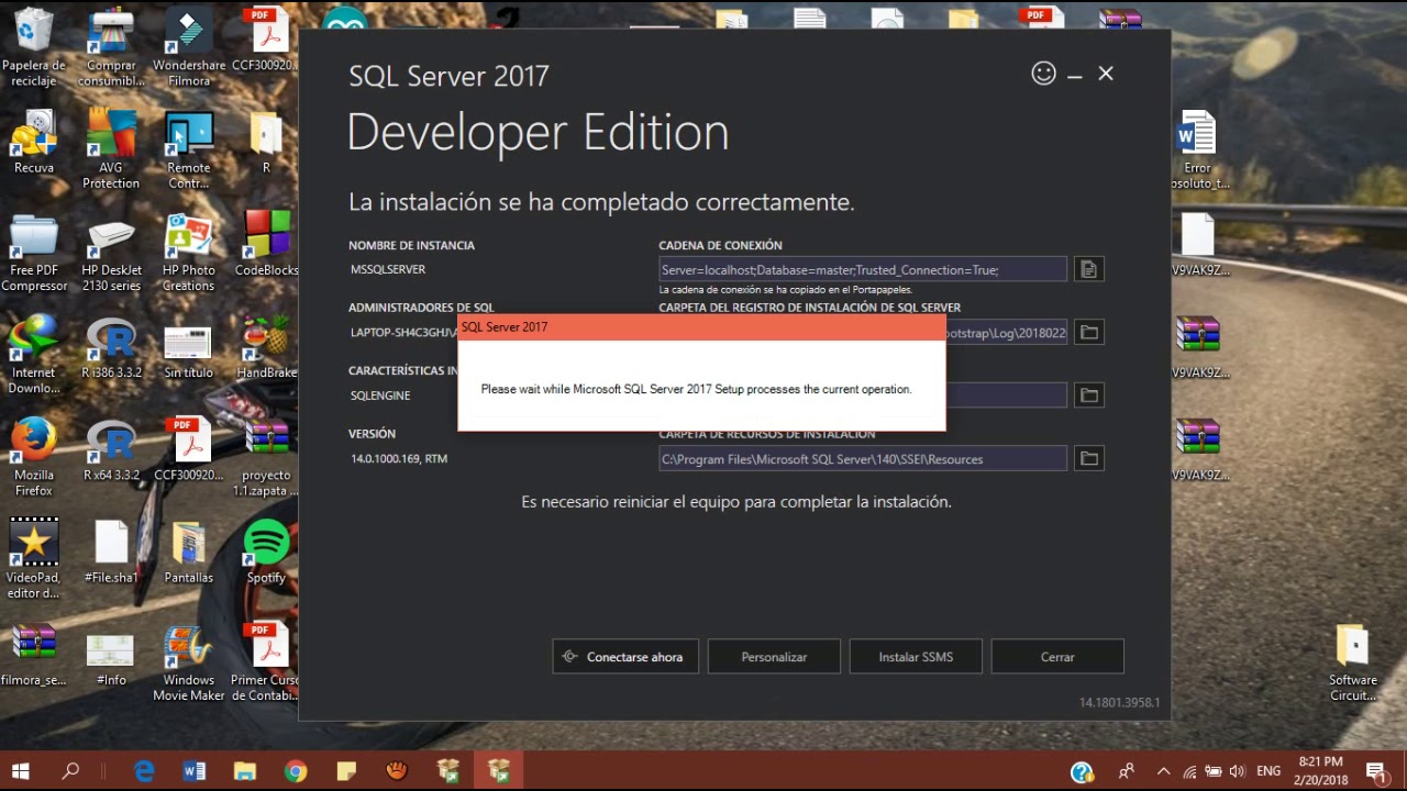 Guía para instalar SQL Server 2017 en Windows 10