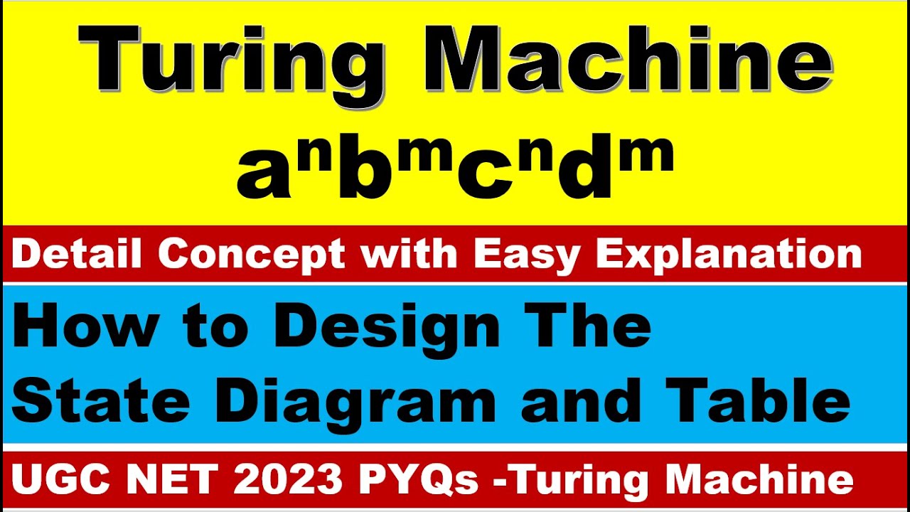 Solving Turing Machine for a^n b^m c^n d^m - UGC NET 2023 PYQs