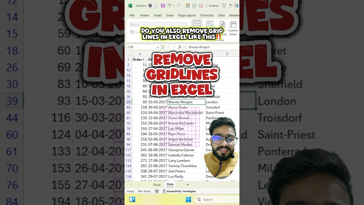 Keep Gridlines in Excel with This Shortcut ✨