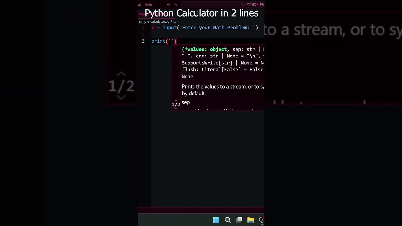 Create a Python Calculator in Just 2 Lines! 🧮