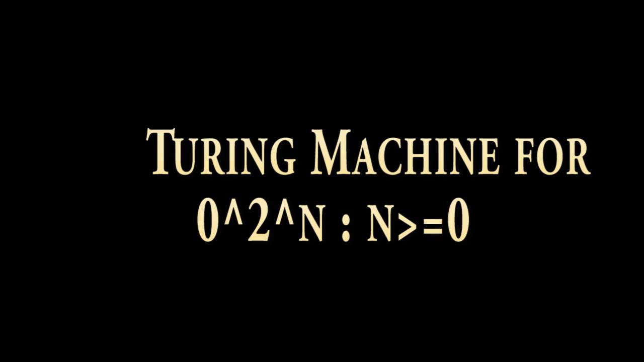 Turing Machine Example for Recognizing 0^{2^n} (n ≥ 0) | Theory of Computation