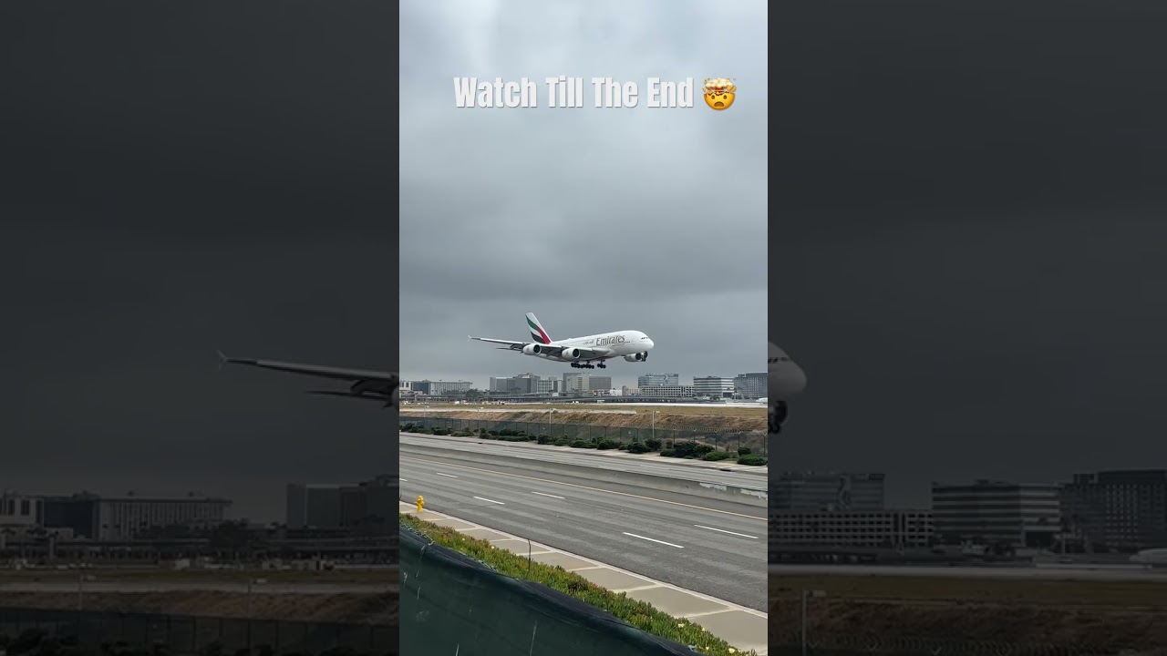 Impressive Landing of Emirates Airbus A380