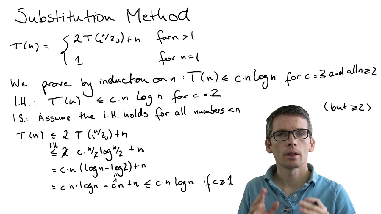 Whiteboard: Substitution Method Examples for Solving Recurrences