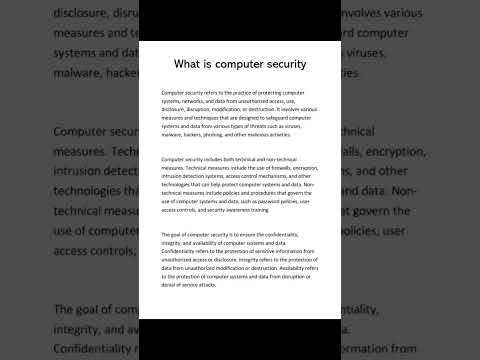 what is computer security.#security #computer