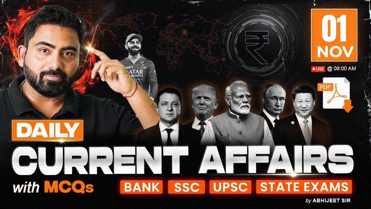 01 Latest 01 November 2025 Current Affairs | Daily Updates for Bank Exams 2026-27 📝