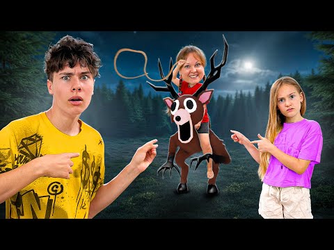 Мама ПРИРУЧИЛА ОЛЕНЯ из ROBLOX 99 ночей в реальной жизни !!! 3 серия