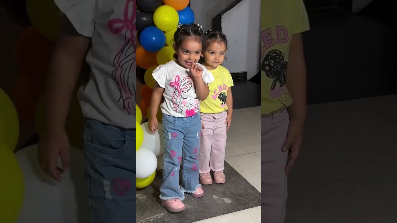 Gurmeet Choudhary and Debina Bonerjee daughters at Rajveer’s 9th birthday bash