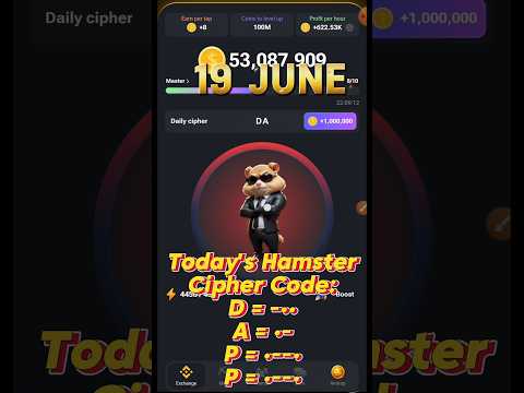 19 June - Today's Hamster Cipher (Morse) Code | #HamsterKombat #Cipher #Morse