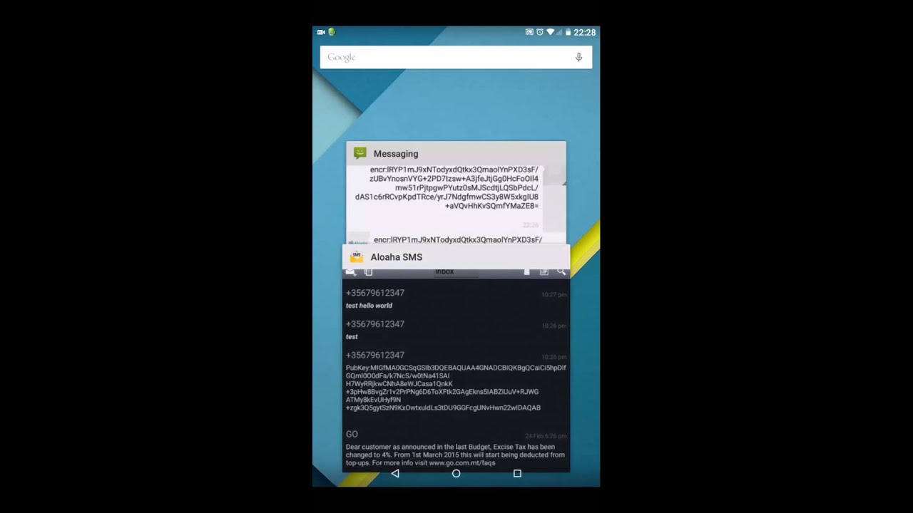 Aloaha Secure SMS with RSA Encryption