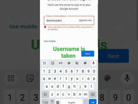 username is taken Gmail #shorts #viralvideo