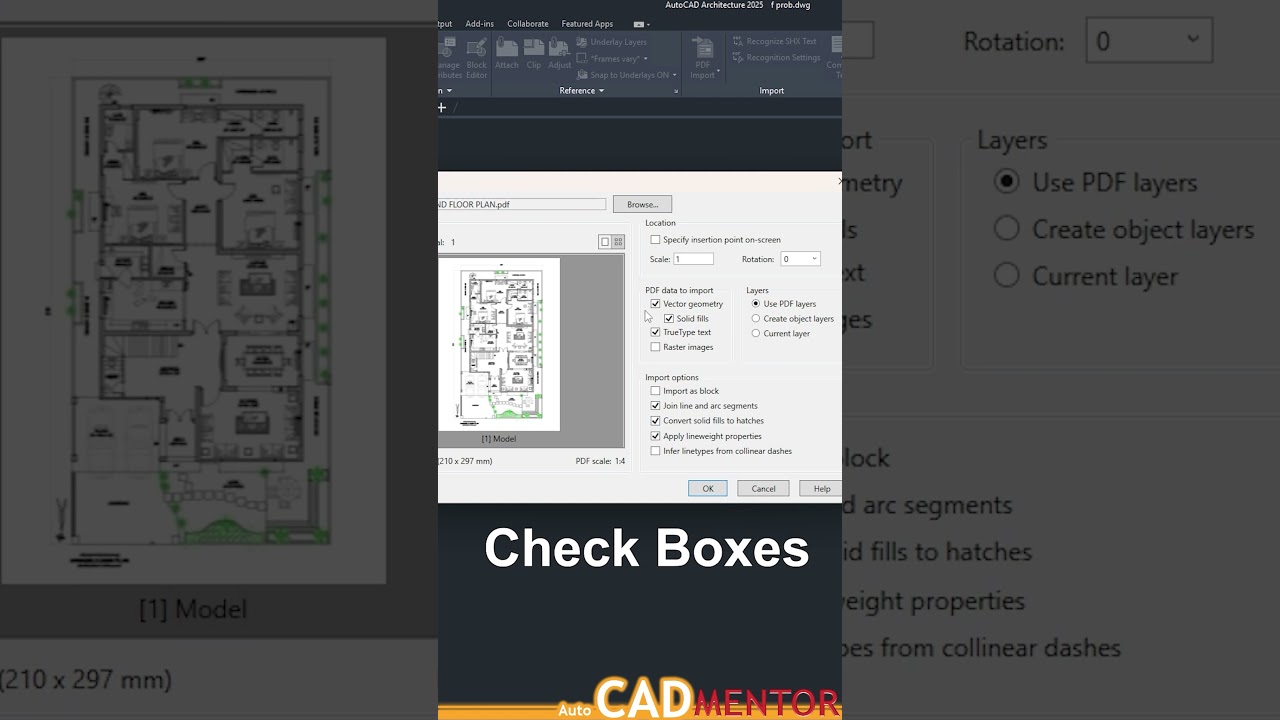 PDF to DWG Conversion & AutoCAD Basics 🏗️