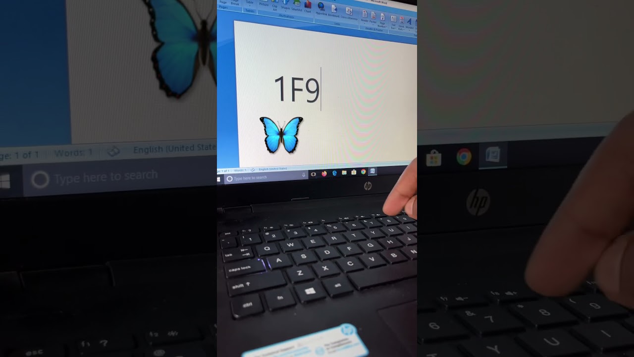 MS Word Shortcut for Butterfly Symbol 🦋