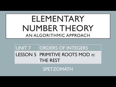 07-05: Primitive Roots modulo Other Bases