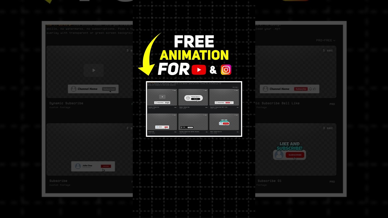Free YouTube & Instagram Follow Animations 🎥