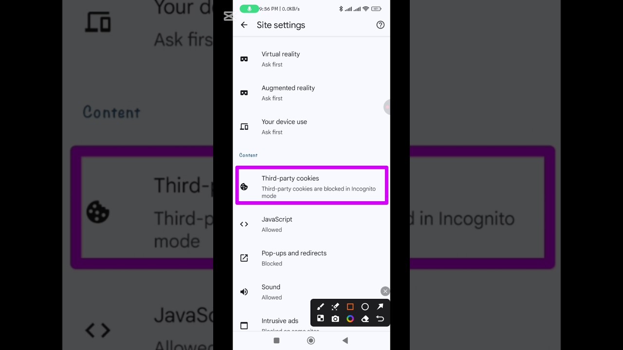 How to block third party cookies on Google chrome | Third party cookies KO block kaise kry #shorts
