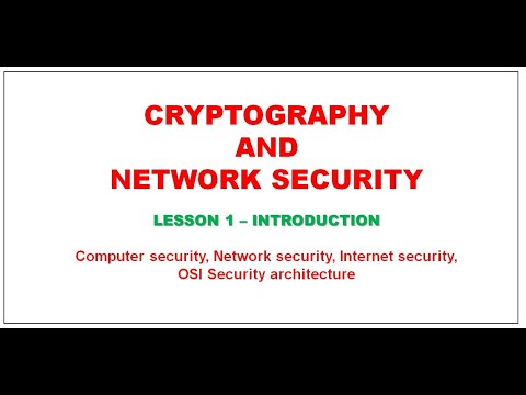 Cryptography & Network Security: Lesson 1 - Introduction π