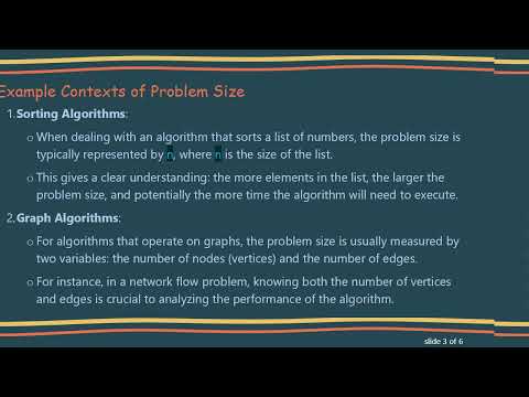 Understanding the Concept of Problem Size in Algorithm Analysis