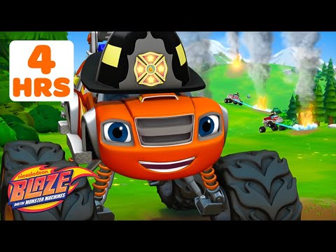 4 HOURS of BLAZING Transformations w/ Firefighter Blaze & More! 🚒 | Blaze and the Monster Machines