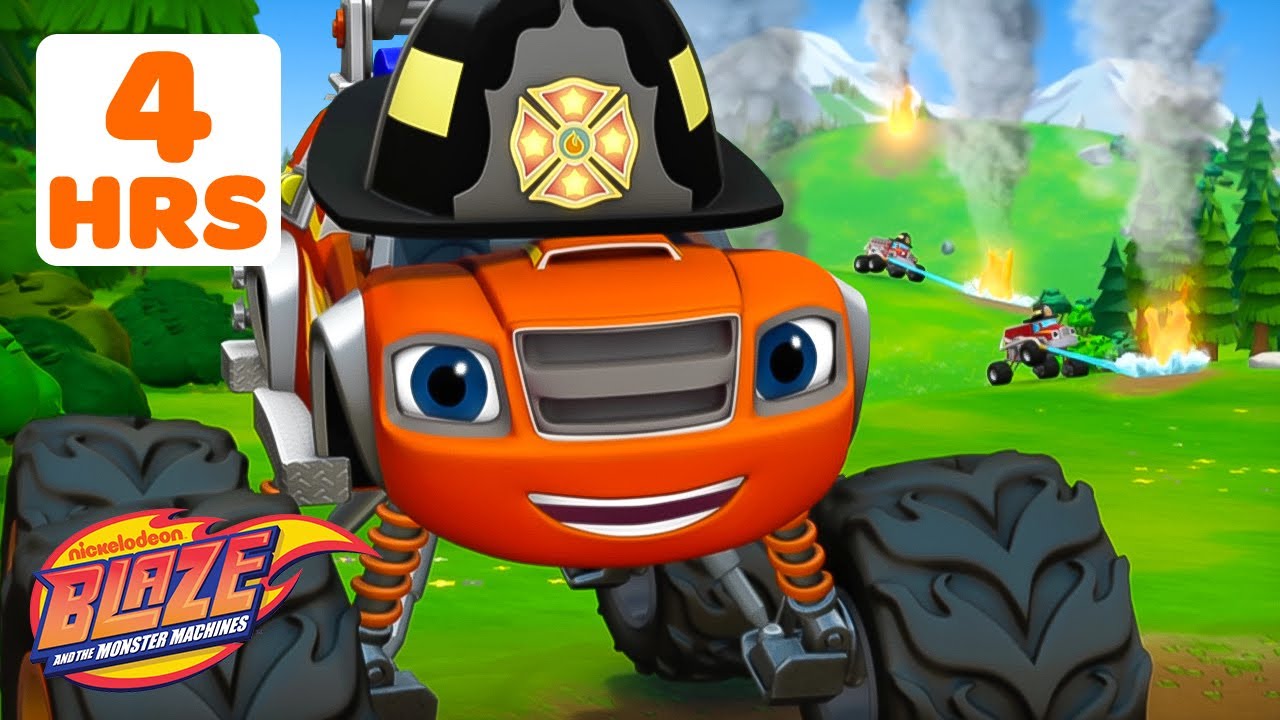 4 🔥 4-Hour Epic Blaze & Monster Machine Transformations | Firefighter Blaze & More!
