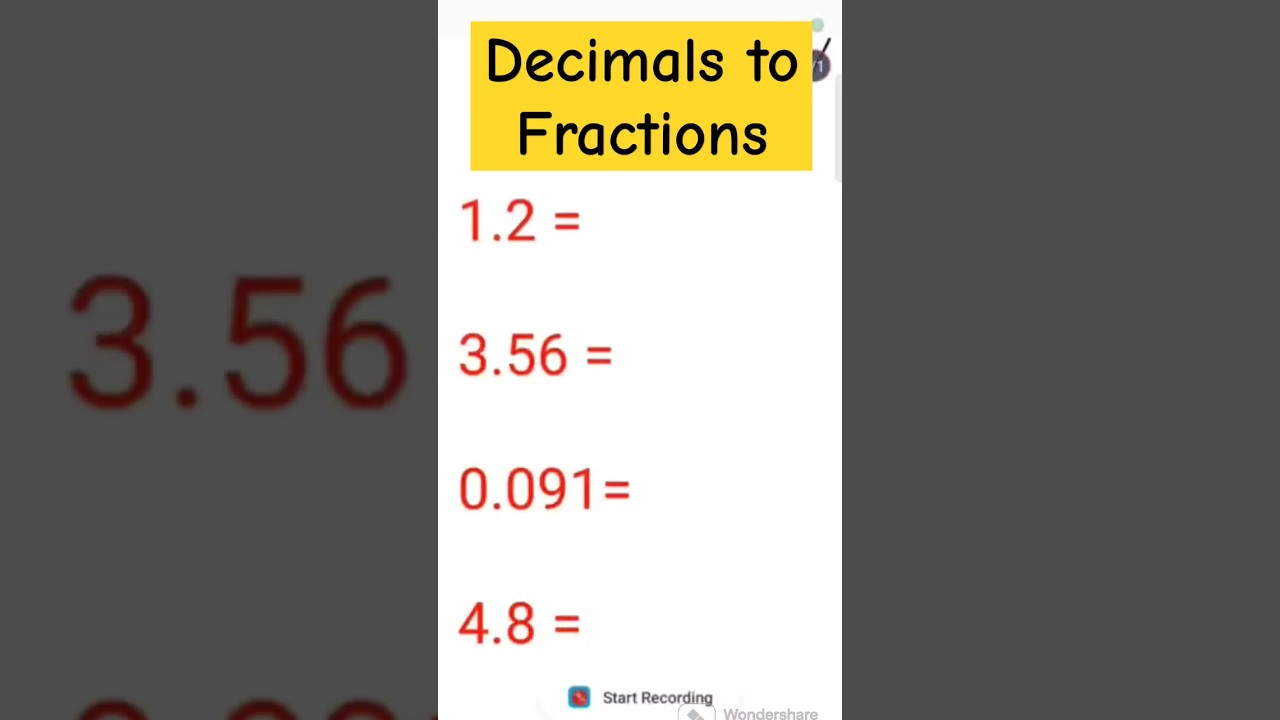 Convert Decimals to Fractions Easily! 🔢 #Shorts #Math