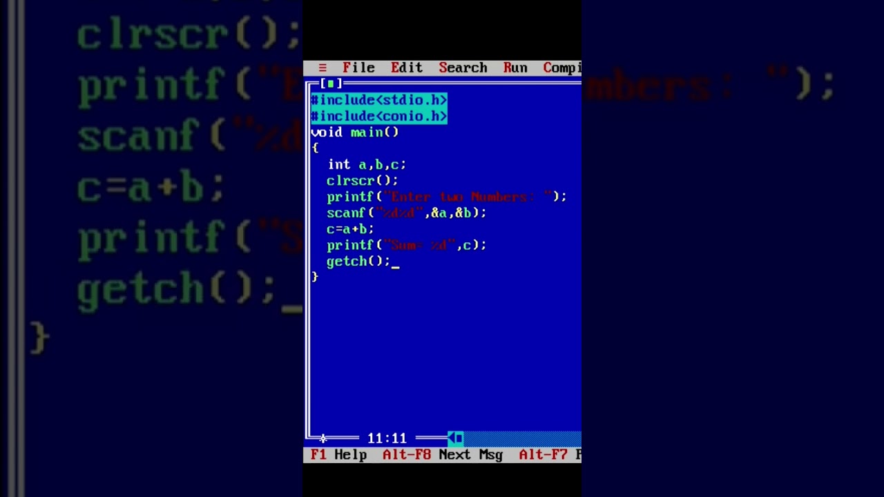 C Program to Calculate the Sum of Two Numbers