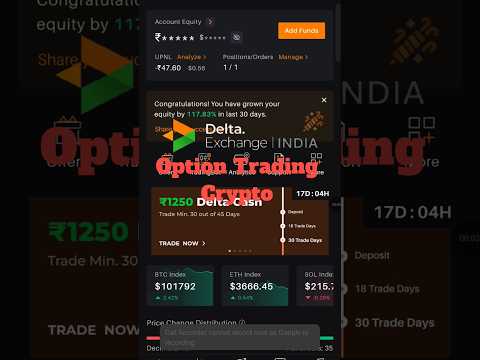 Delta Exchange India option Trading|Crypto option Trading #Crypto#deltaexchangeindia