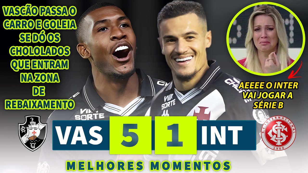 Vasco Domina com Goleada 5-1 sobre o Internacional ⚽