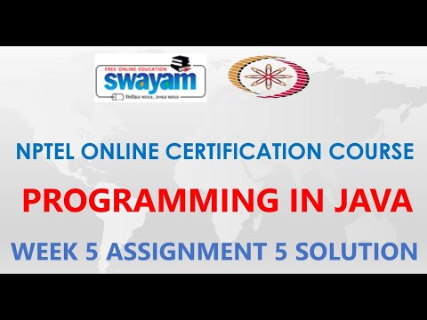 Programming in Java | NPTEL | Week 5 | Assignment 5 Solution | Jan2021