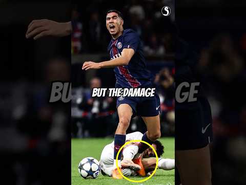 Luis Diaz's tackle on Hakimi might end his career. 😡Hakimi's injury is scary😥